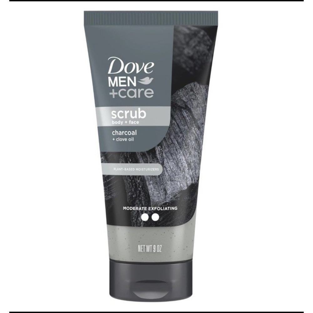 DOVE MEN + CARE Body and Face Scrub Charcoal & 9‎ Ounce (Pack of 1), Grey